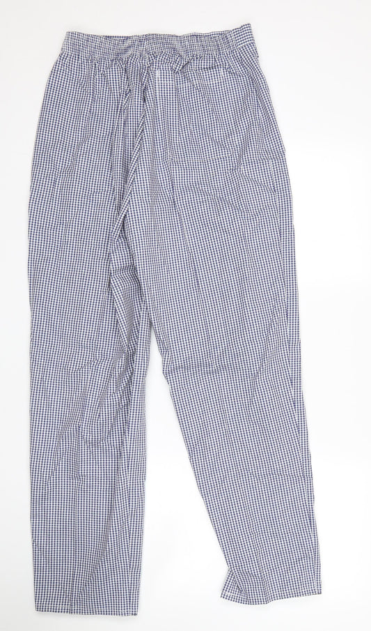 Alexandria Womens Blue Check Trousers Size 14 L28 in