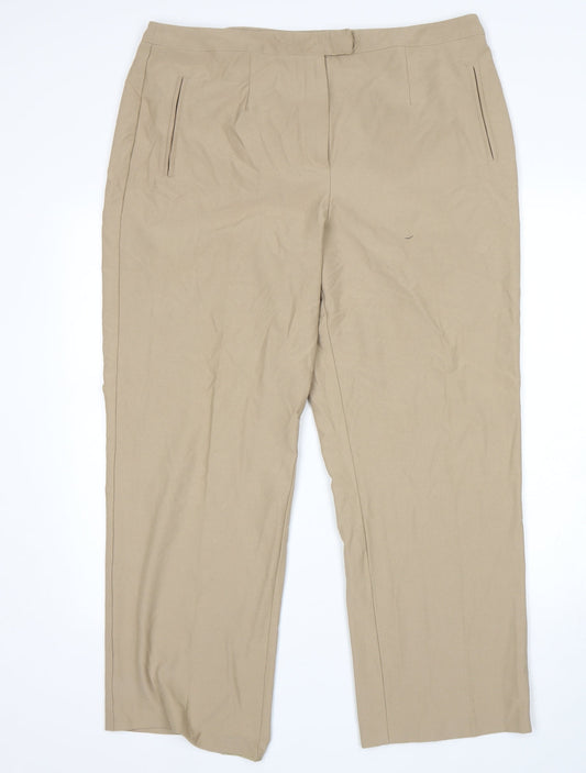 Essentials Womens Beige Trousers Size 18 L26 in