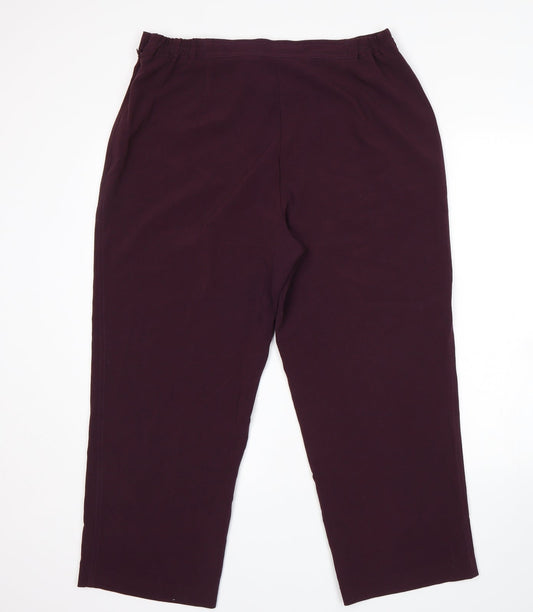 Bonmarche Womens Purple Cropped Trousers Size 18 L26 in