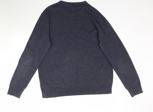 BHS Mens Grey Knit Pullover Jumper Size L