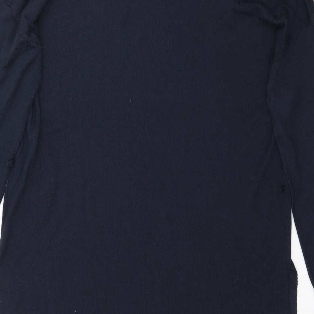 H&M Womens Blue Knit Pullover Jumper Size M - slit sides