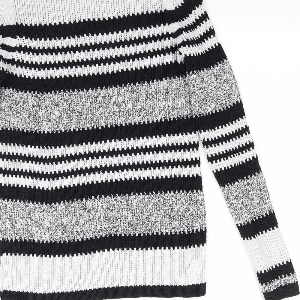Topshop Womens Grey Striped Knit Pullover Jumper Size 6