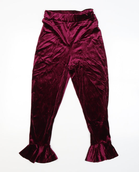 Boohoo Womens Purple Trousers Size 6 L22 in