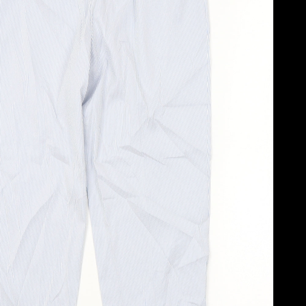 M&S Womens Blue Striped Trousers Size 16