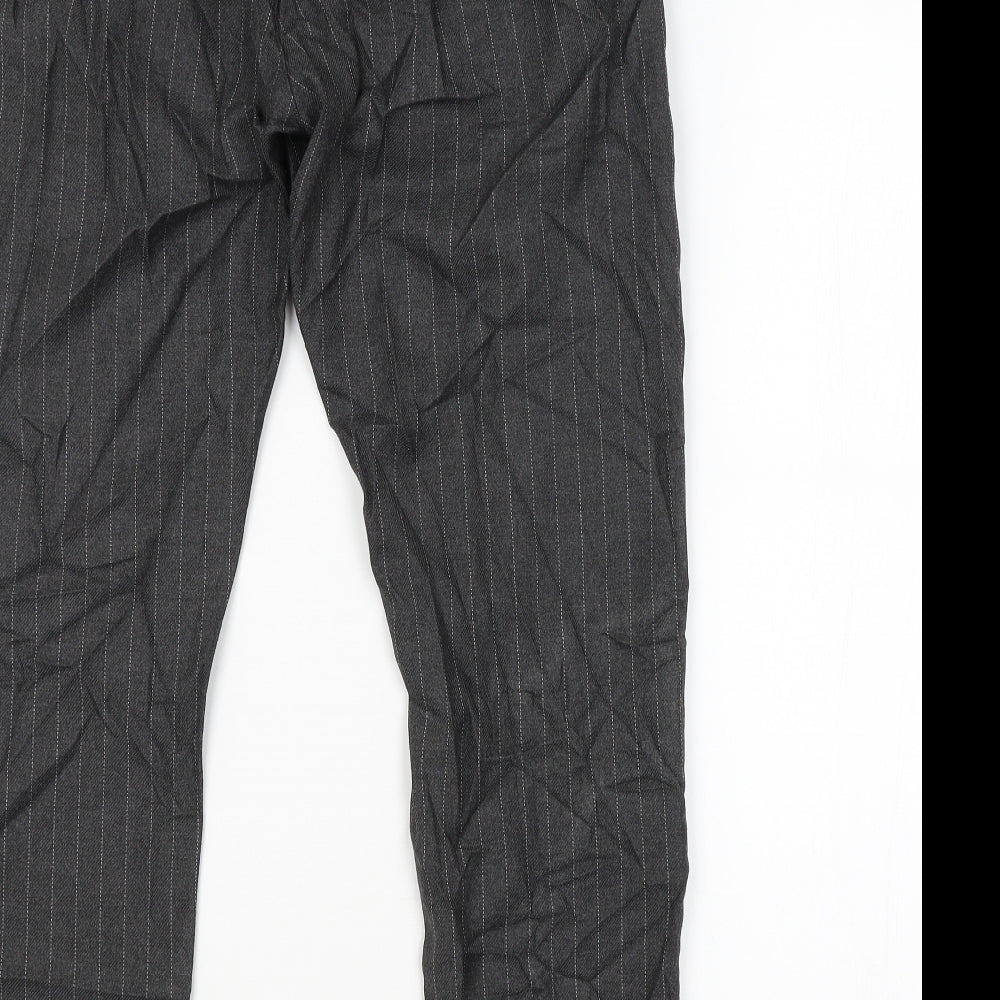 Topman Mens Grey Striped Trousers Size 32 in L32 in
