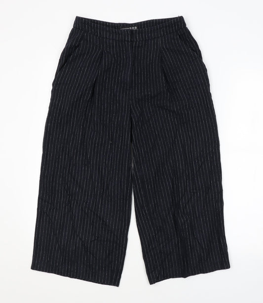 Atmosphere Womens Blue Striped Trousers Size 10 L20 in