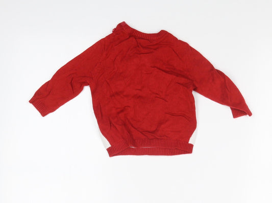 M&Co Baby Red Pullover Jumper Size 6-9 Months - CHRISTMAS
