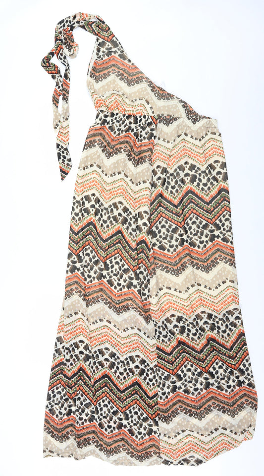 Pussycat London Womens Brown Animal Print A-Line Size 14