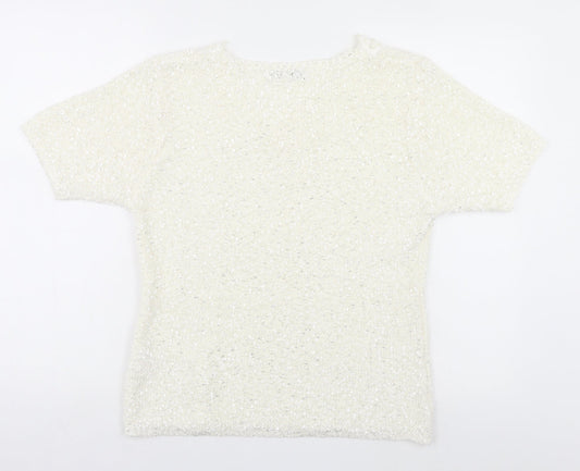 Classic Womens White Basic T-Shirt Size M