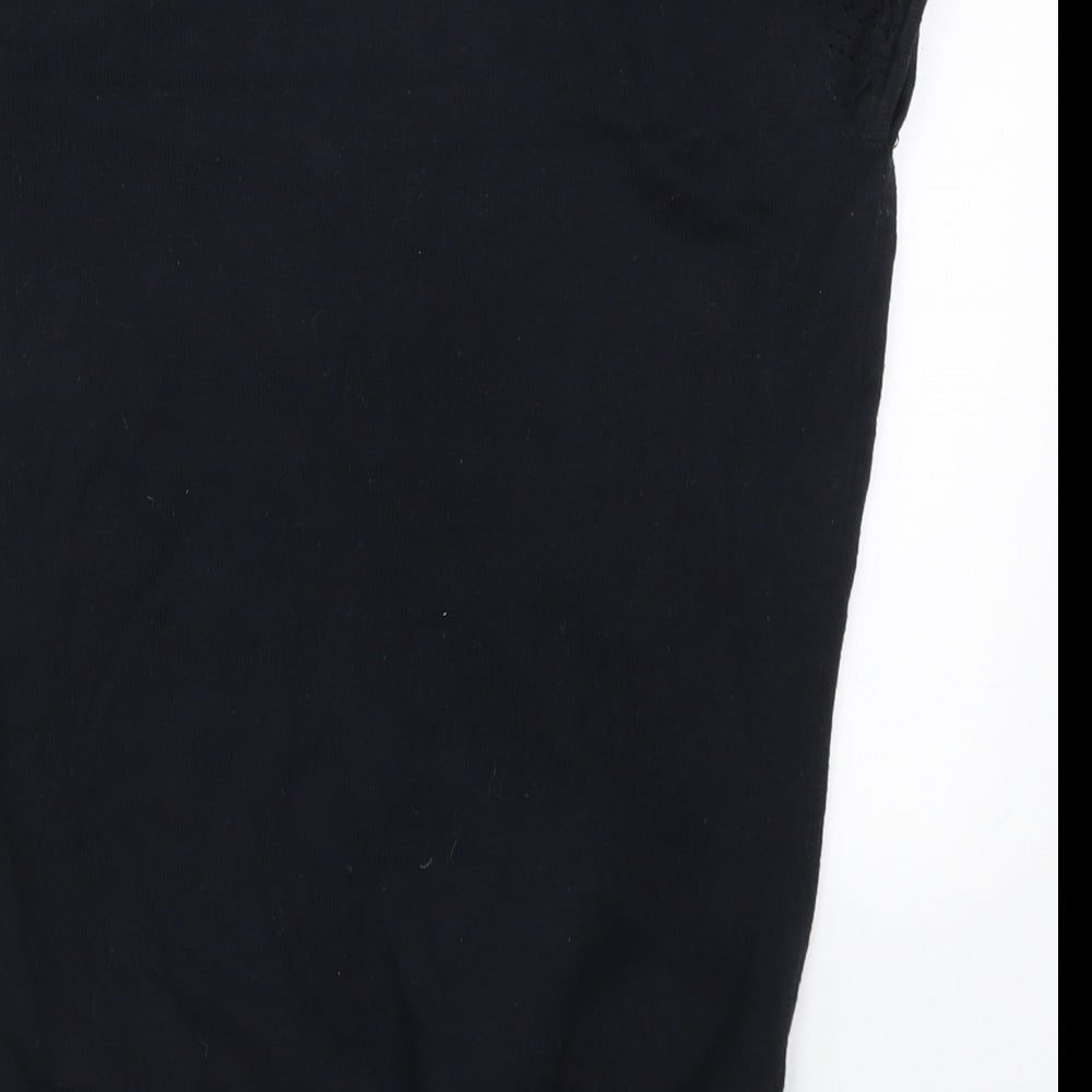 TUCHUZY ? Womens Black Basic T-Shirt Size 12