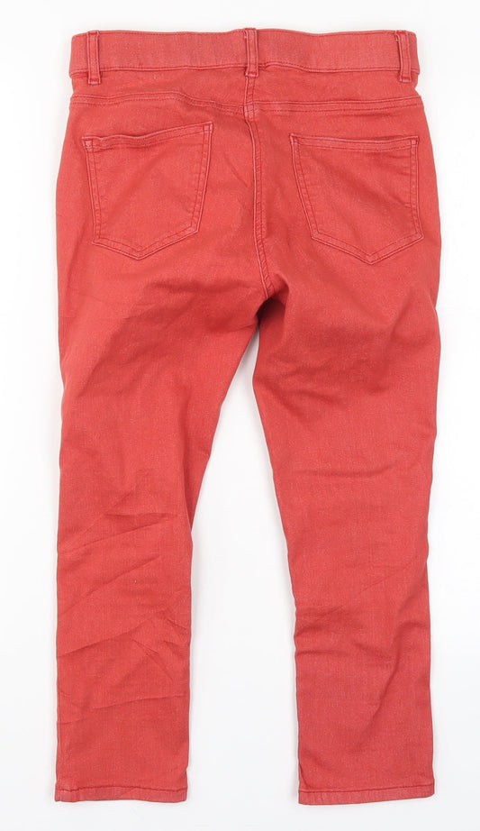 George Womens Red Denim Cropped Jeans Size 10 L22 in