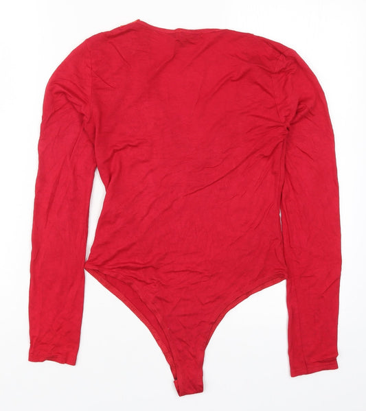 PRETTYLITTLETHING Womens Red Bodysuit One-Piece Size 10