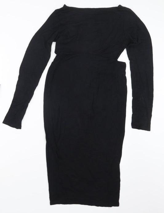 Boohoo Womens Black T-Shirt Dress Size 8