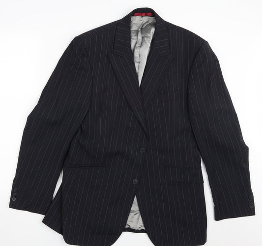 Burton Mens Black Striped Jacket Blazer Size 40