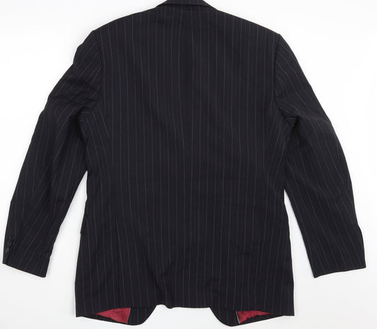Burton Mens Black Striped Jacket Blazer Size 40