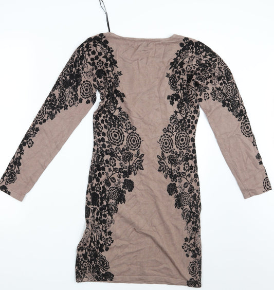 Apricot Womens Purple Floral Fit & Flare Size 12