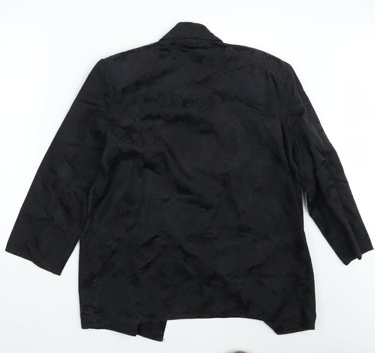 Etam Womens Black Floral Jacket Blazer Size 14