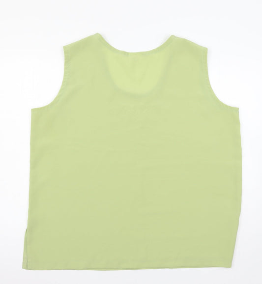 Michael Gold Womens Green Basic Blouse Size 2XL