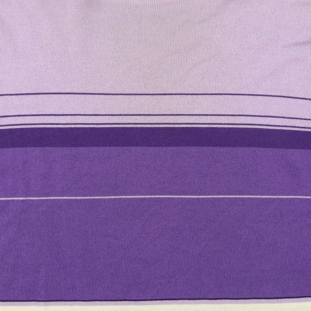 Planet Womens Purple Striped Knit Pullover Jumper Size L