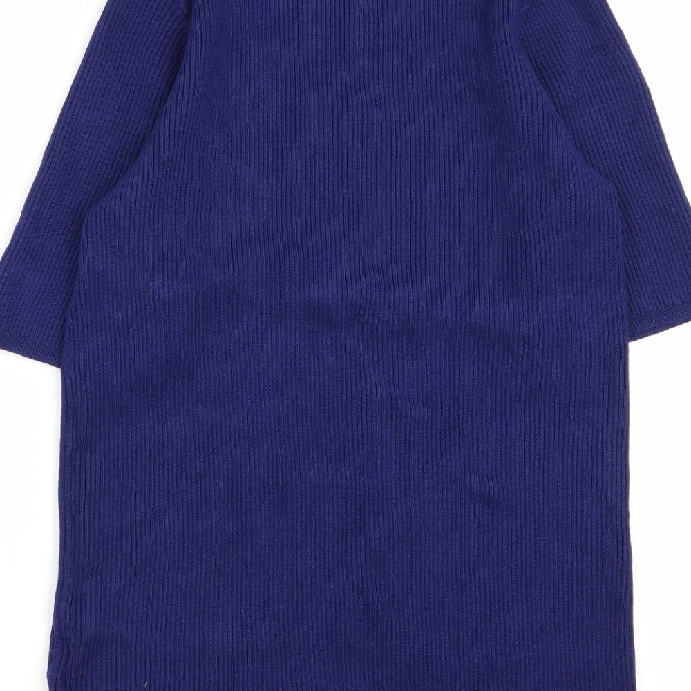 M&S Womens Blue Basic T-Shirt Size 14