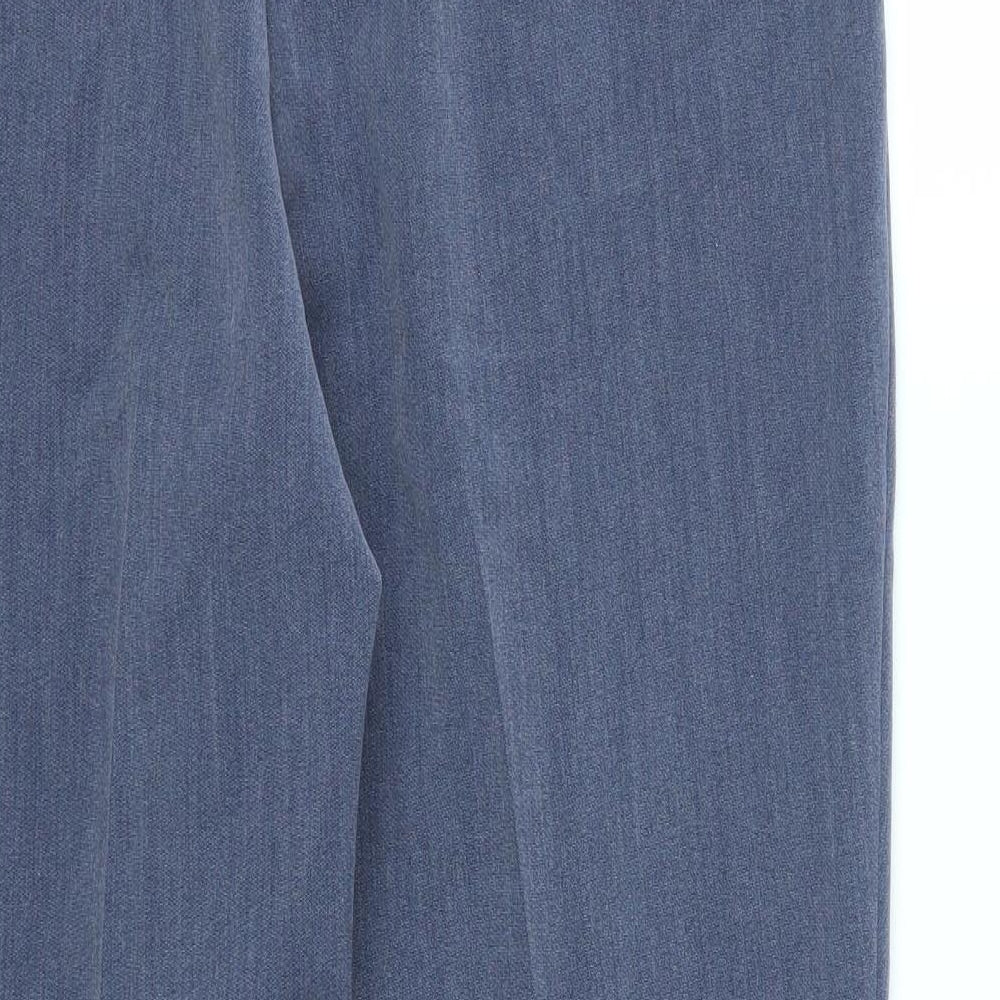 Classic Womens Blue Trousers Size 14 L27 in - stretch waistband