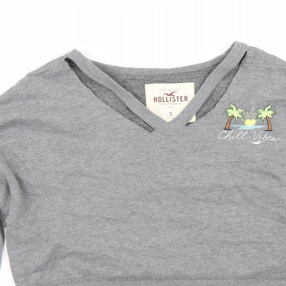 Hollister Womens Grey Pullover Sweatshirt Size S