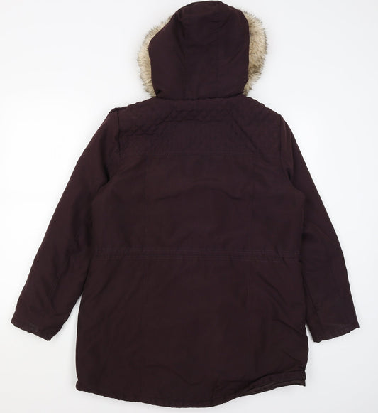 Bonmarche Womens Purple Rain Coat Coat Size 12