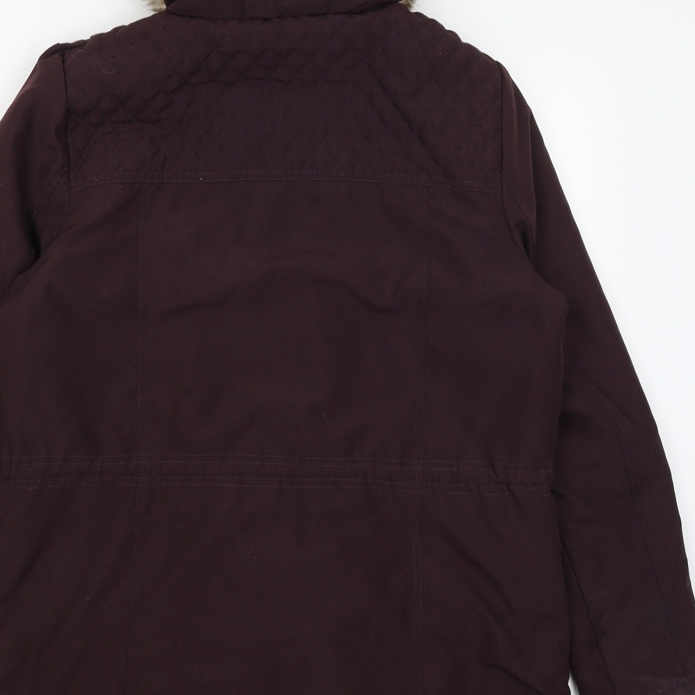 Bonmarche Womens Purple Rain Coat Coat Size 12