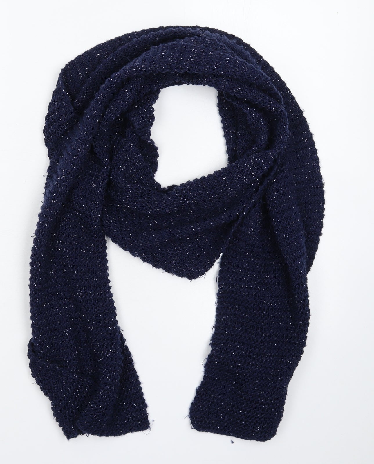 Preworn Womens Blue Knit Scarf