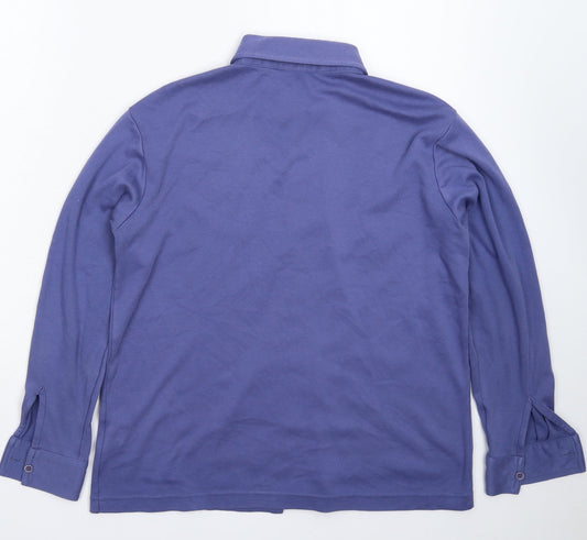 Preworn Womens Blue Basic Button-Up Size 14