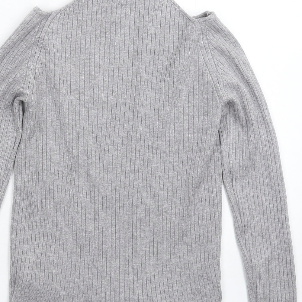 New Look Womens Grey Knit Pullover Jumper Size 10