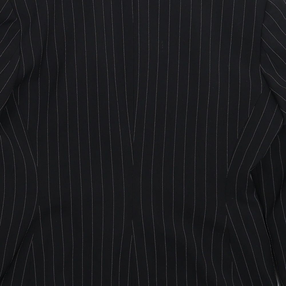 The Collection Womens Black Striped Jacket Suit Jacket Size 12