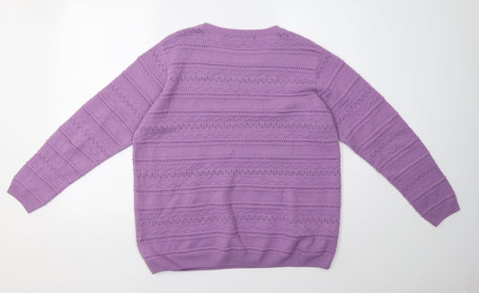 EWM Womens Purple Pullover Sweatshirt Size L