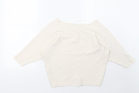 George Womens White Pullover Sweatshirt Size S