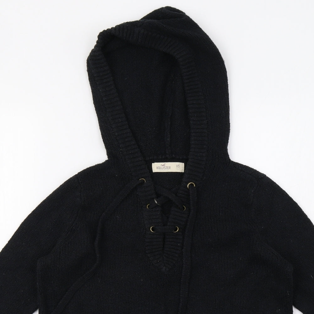 Hollister Womens Black Pullover Hoodie Size XS