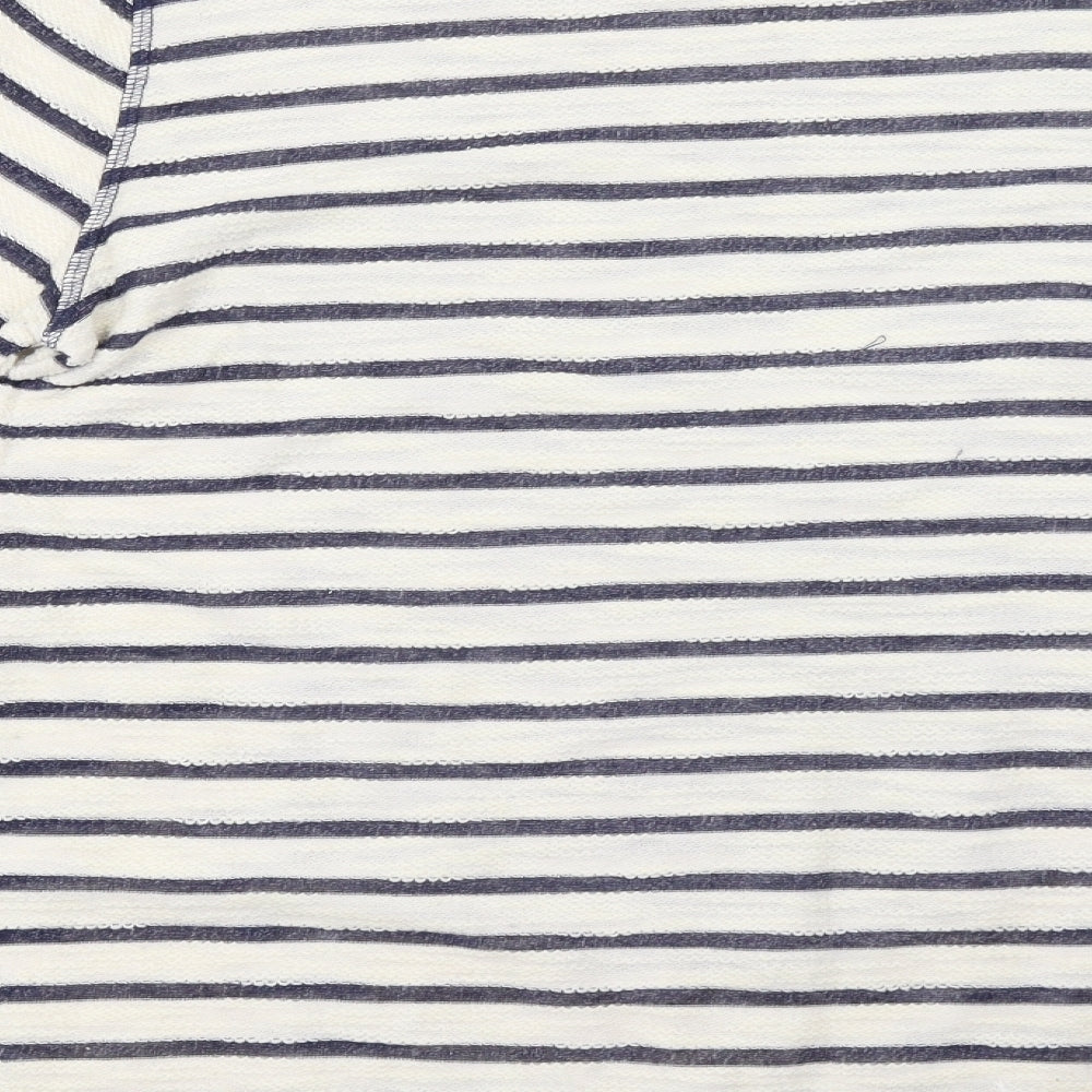CASAMIA Womens White Striped Pullover Sweatshirt Size M