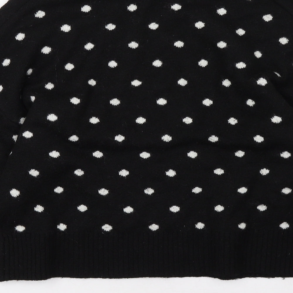 H&M Womens Black Polka Dot Pullover Sweatshirt Size S