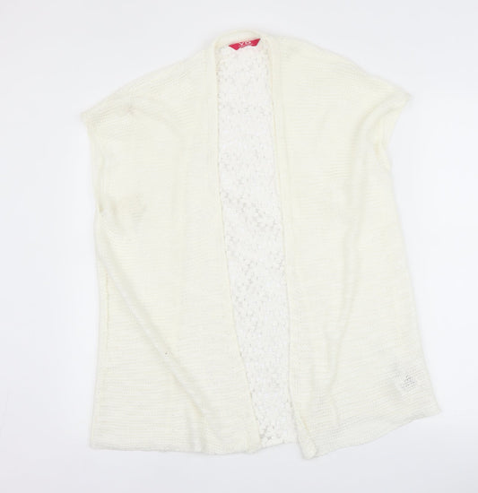 yd Girls White Cardigan Jumper Size 10-11 Years