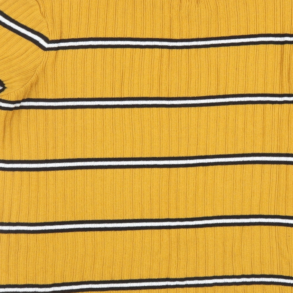 Primark Womens Yellow Striped Pullover Jumper Size XL