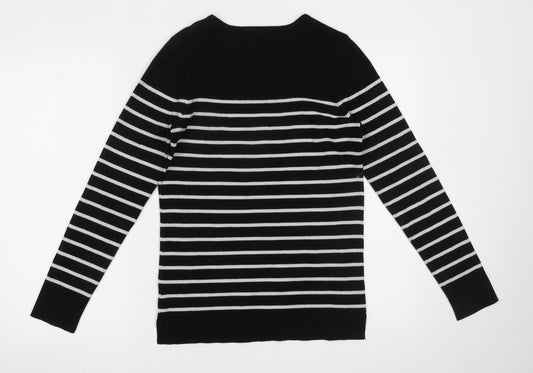 Kirkland Womens Black Striped Basic Blouse Size M
