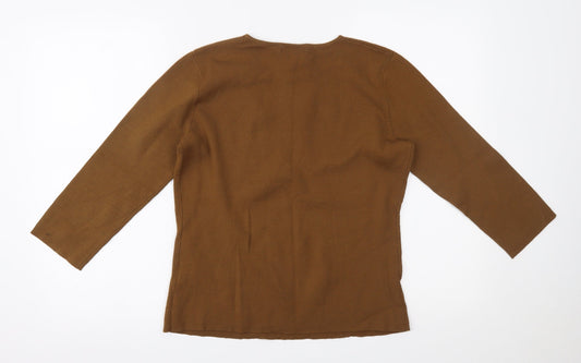 Dressbarn Womens Brown Basic Blouse Size L
