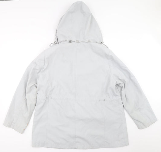 BM Womens Grey Overcoat Coat Size L