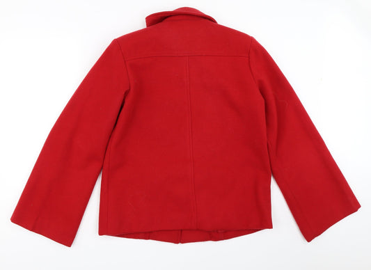 Katherine Hammond Womens Red Overcoat Coat Size 12