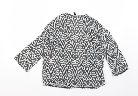 H&M Womens Multicoloured Geometric Overcoat Jacket Size S
