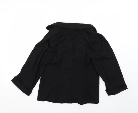New Look Womens Black Overcoat Coat Size 16