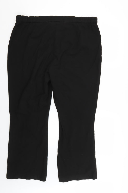 glamorosa Womens Black Trousers Size 20 L24 in