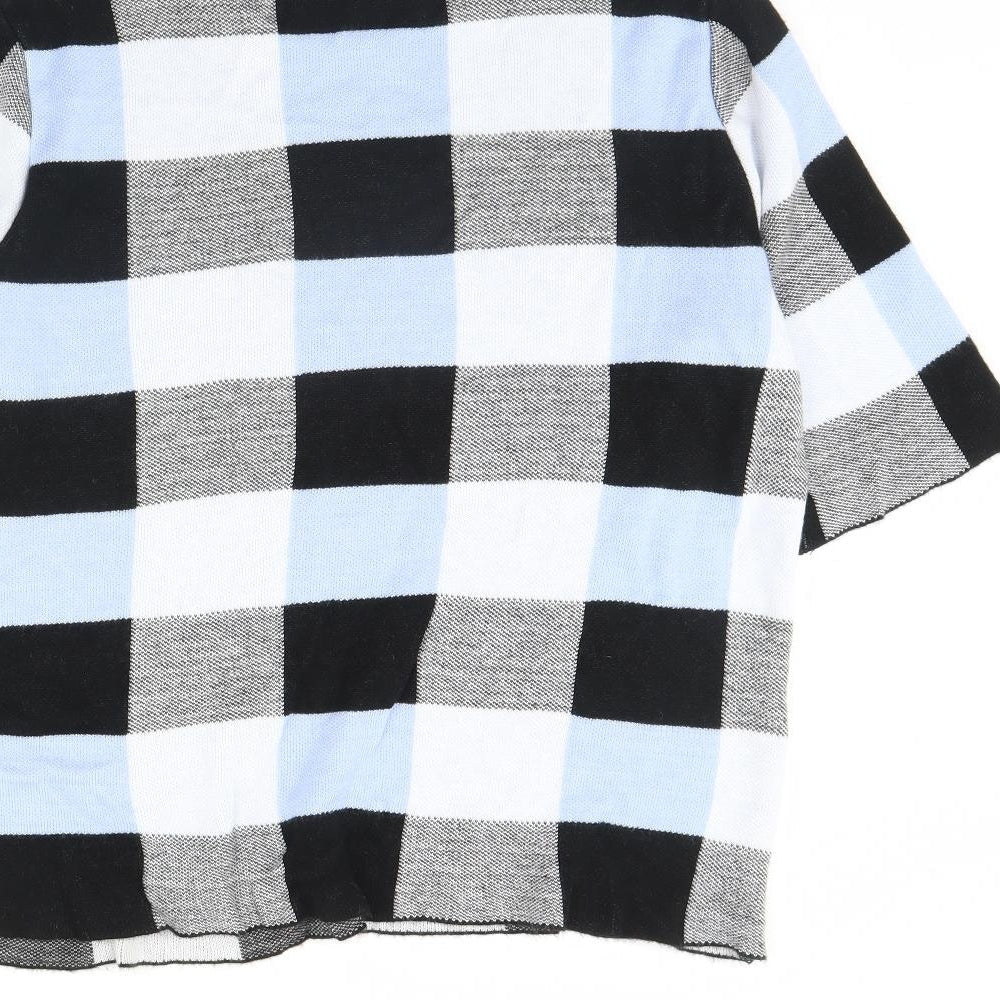 F&F Womens Blue Check Pullover Jumper Size 16