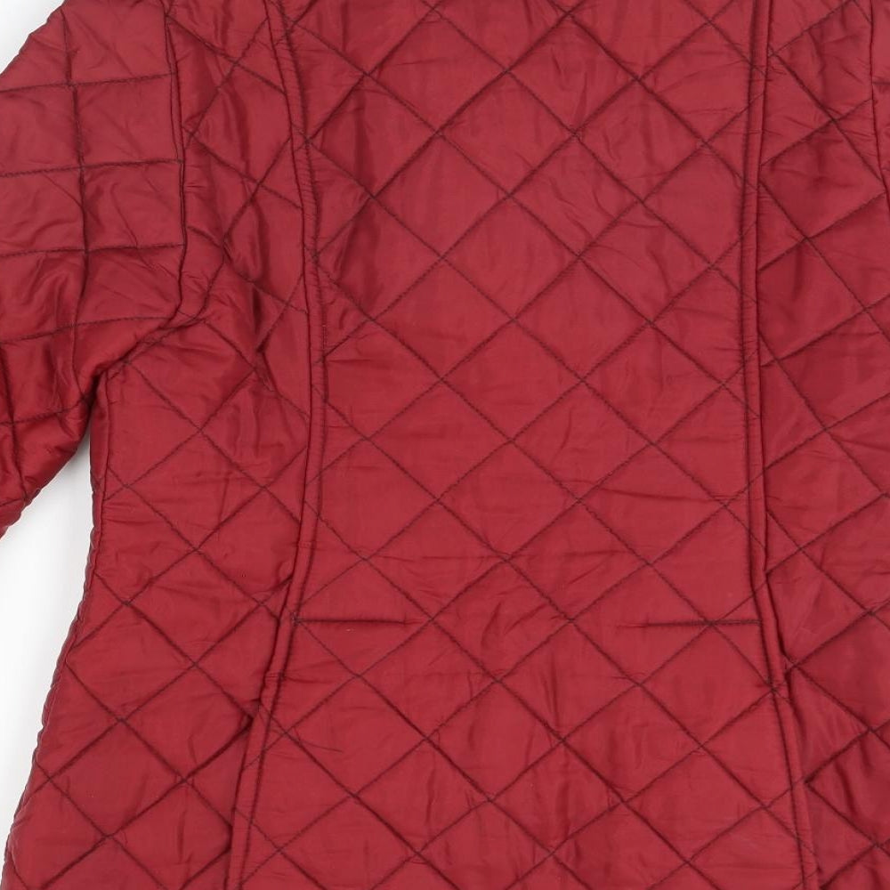 Preworn Womens Red Rain Coat Coat Size 10
