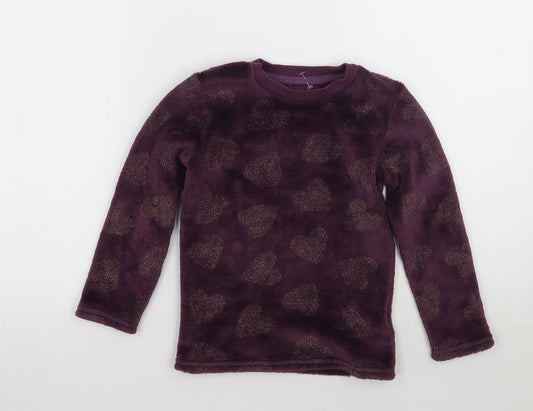 Primark Girls Purple Pullover Jumper Size 5-6 Years
