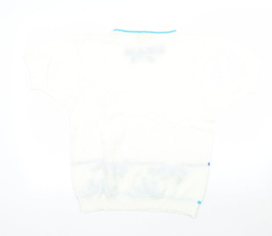 Rival Womens White Floral Basic T-Shirt Size M